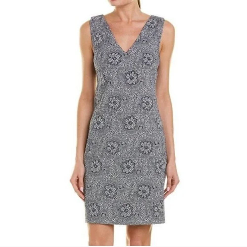 Karl Lagerfeld NWT Floral Pattered V-Neck Shift Dress Women's Size 4